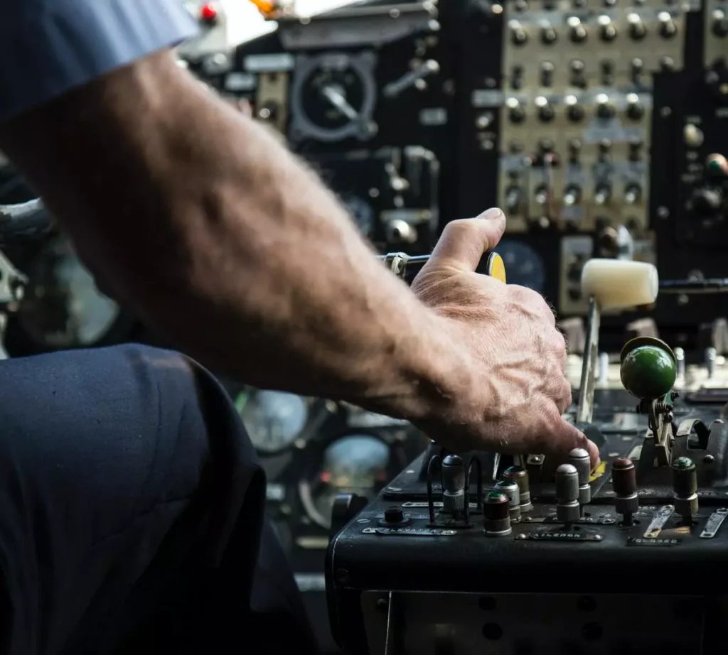 The captain controls the aircraft.