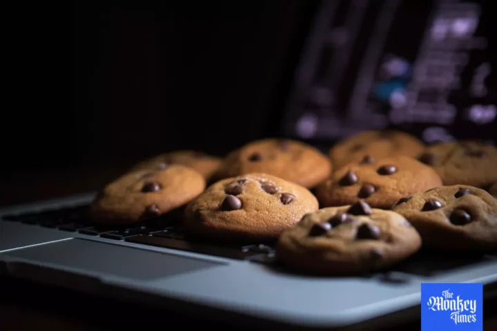 Cookies at open MacBook laptop