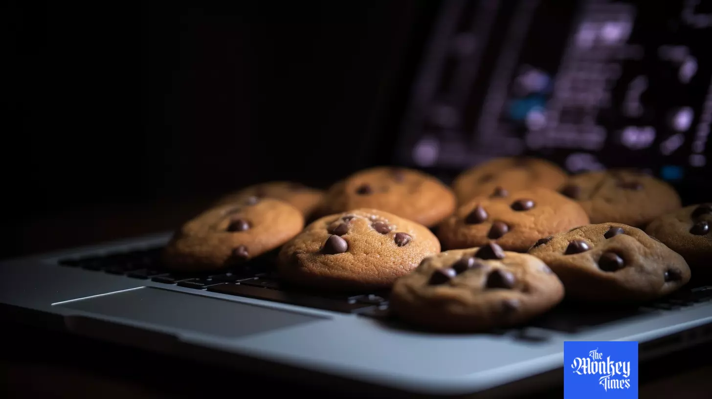 Cookies at open MacBook laptop