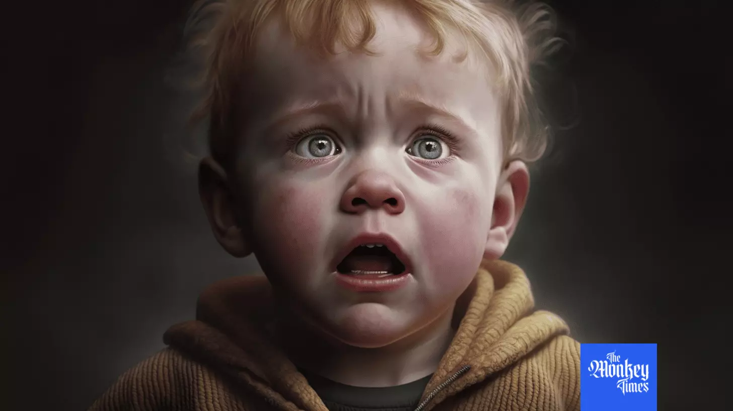 Scared little child created by AI