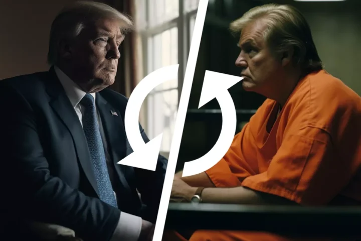 Donald Trump in White House vs Donald Trump in prison.