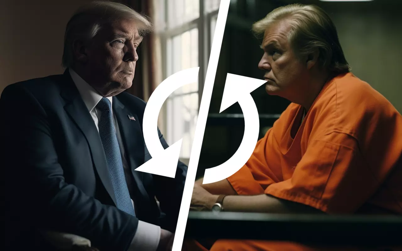 Donald Trump in White House vs Donald Trump in prison.