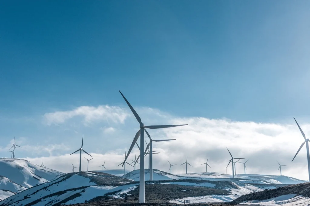 Wind turbines on the mountains