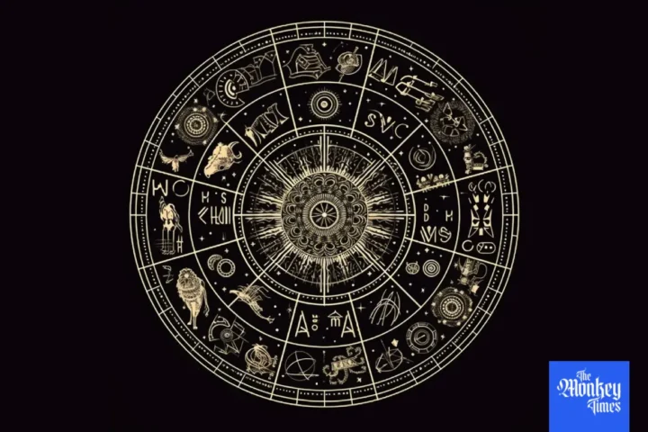 Twelve zodiac signs and symbols