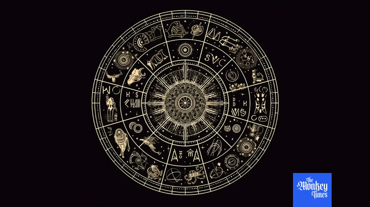 Twelve zodiac signs and symbols