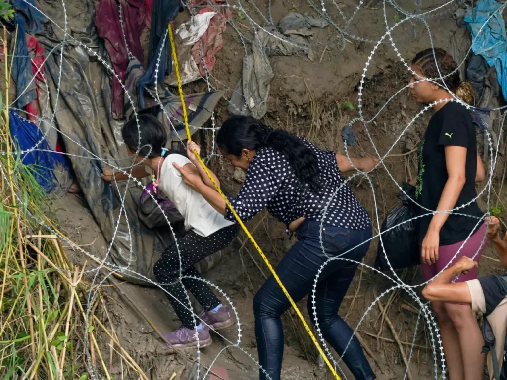 People are trying to cross the boarder in Brownsville, Texas