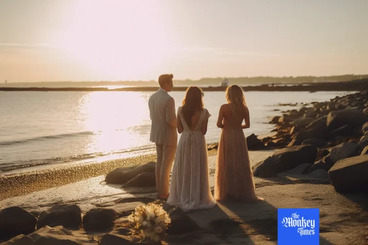 Polygamous wedding of one man and two women