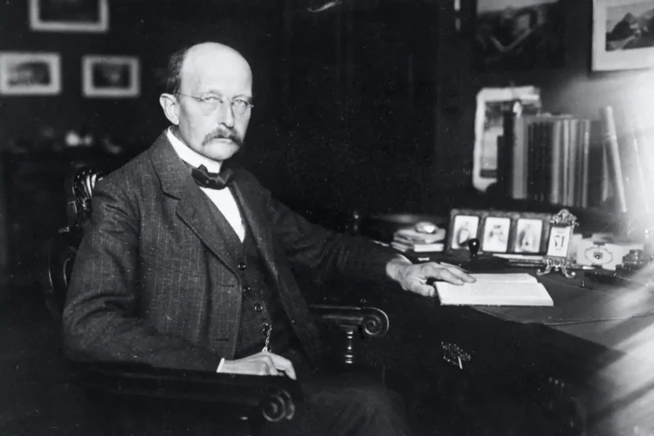 Max Planck is in his office